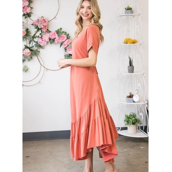 ๐ช๐ป Oli and Hali โ Pearl โ Oli & Hali WASHED RUFFLE TIERED HEM MIDI DRESS BR64 - Picture 2 of 6
